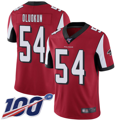 Atlanta Falcons Limited Red Men Foye Oluokun Home Jersey NFL Football 54 100th Season Vapor Untouchable